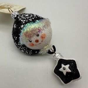 2006 Patricia Breen Miniature Good Night Snowman Black 3.14" Ornament